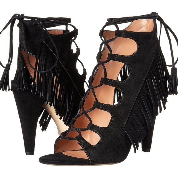 NWOB Sigerson Morrison Marita Suede Gladiator Lace Up Heels